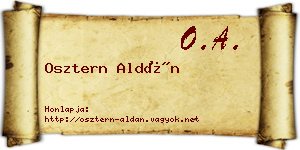Osztern Aldán névjegykártya